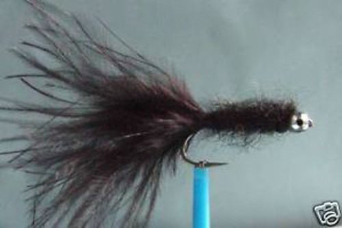1 x Mouche de peche Streamer Dadat Noir H10 fly fishing trout mosca fliegen