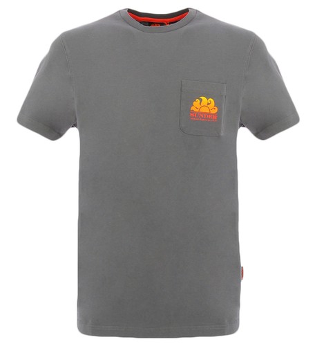 Sundek Baumwoll T-Shirt in grau mit einer Tasche für Männer Sundek HERBERTMIDNIG
