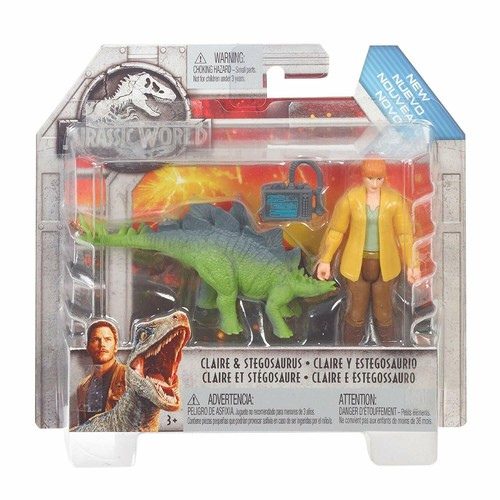 Jurassic World claire avec mini Stegosaurus ACTION FIGURE RARE DIFFICILE À TROUVER!