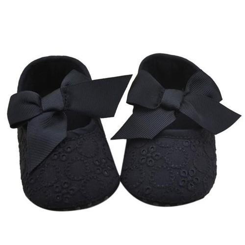 Toddler Baby Girls Prewalker Shoes Crib Shoes Cotton Ribbon Bowknot Soft Sole