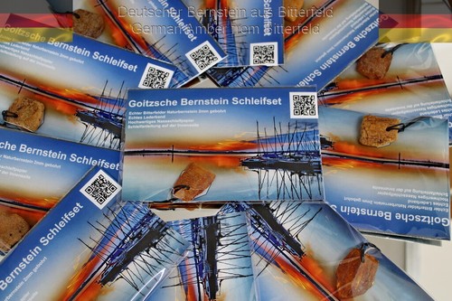 Bitterfelder Naturbernstein Schleifset Bernsteinanhänger selber schleifen!