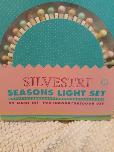 Vintage Silvestri 35-count Pastel Easter Mini Light Set in Box BRAND NEW