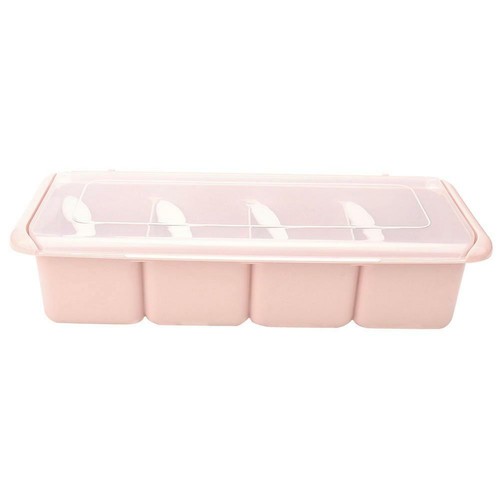 4 Grid Seasoning Box Set Spice Condiment Sugar Salt Storage Container Case