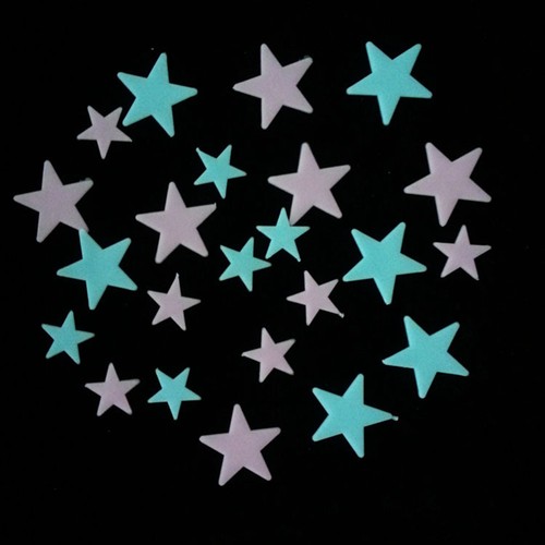 100X étoiles 3D Glow in the Dark fluorescent PVC Stickers muraux