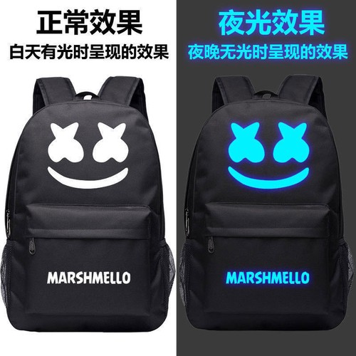 DJ Marshmello Luminous Backpack Unisex Satchel Computer Bag Book bag Knapsack
