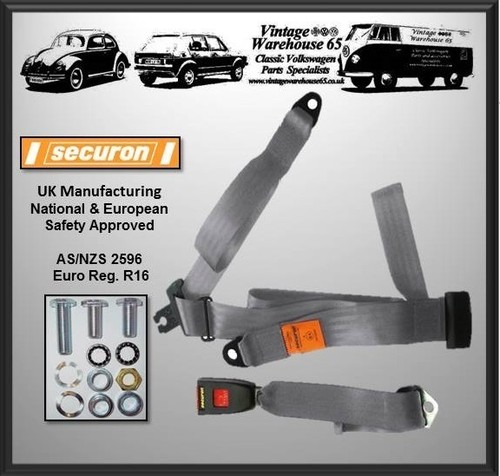 Ford Cortina Mk1 Saloon 1962 66 Blue 3 Point Static Rear Seat Belt Kit