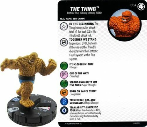 The Thing #004 Common M//NM with Card Marvel Fantastic Four HeroClix