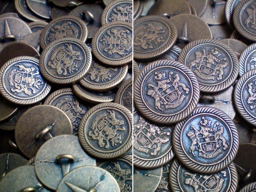 18mm 23mm Bronze Brass Metal Coat of Arms Military Shank Buttons MB130-MB131 X