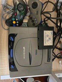 Sega Saturn Gray Console With Fenrir ODE And 2 Controllers And ST Key Cart