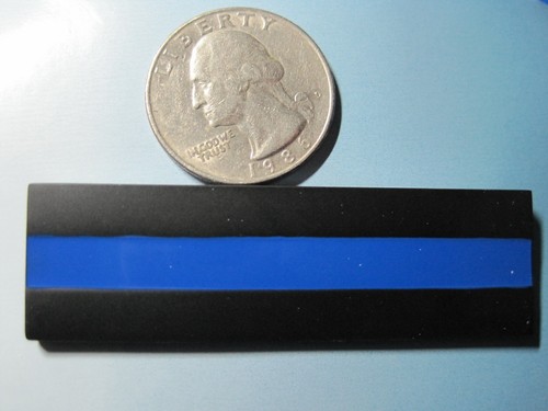 MOURNING BADGE COVER BLUE LINE METAL BAR FOR SEWN ON OR DIRECT EMBROIDERY BADGE