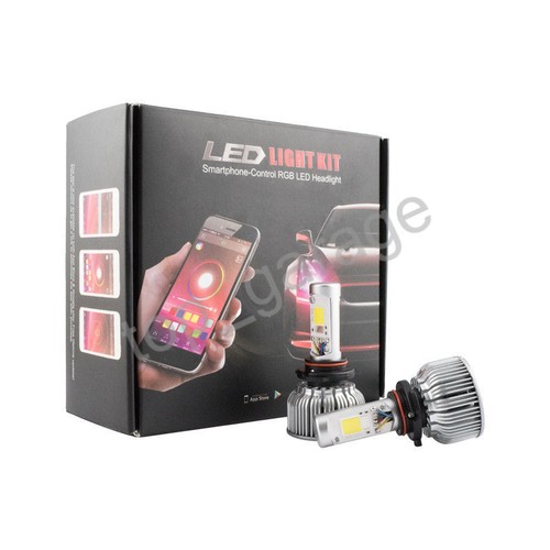 NSSC 9006 HB4 LED Headlight Low Beam Kit w// RGB Demon Eye Bluetooth APP Control