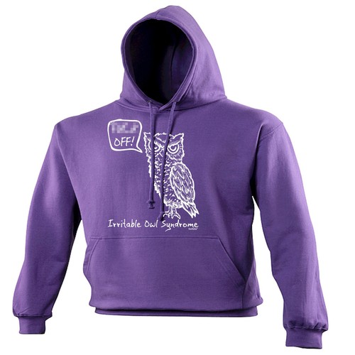 IRRITABLE OWL SYNDROME HOODIE hoody swear rude adult funny birthday gift 123t