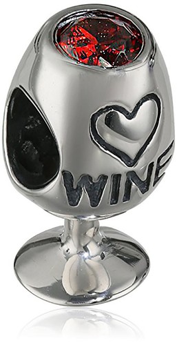 wine glass cup lover char bead for Bracelets-European I Love red wine