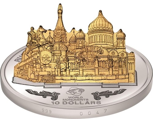 Cook Islands 2012 $10 World Monuments Russian Landmarks 3D Sculpture 1,16 Oz