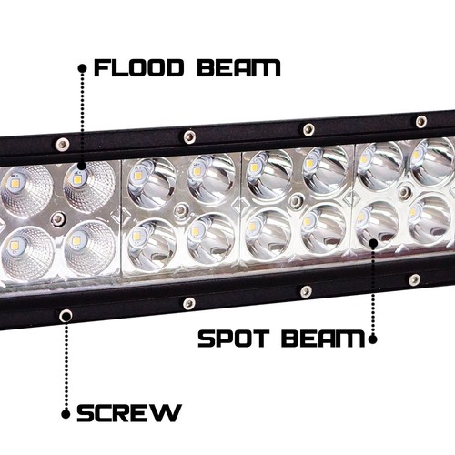 120W 20/" LED Light Bar+2x 4/" Fog Lights+Wiring For Truck SUV For Jeep 4x4 ATV