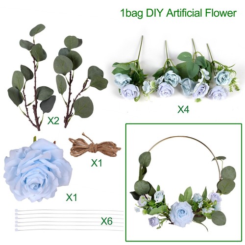 Artificial Rose Flower Wreath Garland Hoop Wedding Hanging Decoration DIY Craft