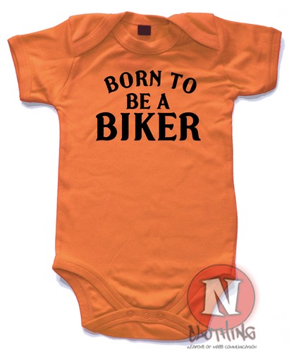 Naughtees Clothing Born To Be A Biker Babygrow Baby Suit Cotton Great Gifts New