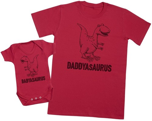 Daddysaurus /& Babysaurus Baby Gift Set Father /& Baby Bodysuit Gift Set