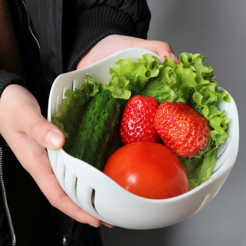 60 Second Fresh Salad Maker Cutter Bowl Slicer Vegetable Easy Washer Chopper