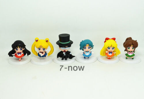 Lot 6 pcs New Sailor Moon Anime Mars Jupiter Chibi Pluto Action figures Toy 1.8/"