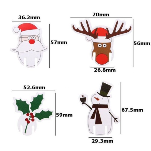 10pcs Christmas Santa Hat Table Champagne Red Wine Glass Cup Caps Party Decor US