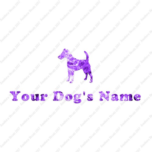 6 Fonts Custom Smooth Fox Terrier Dog Name Decal Sticker 25 Printed Fills