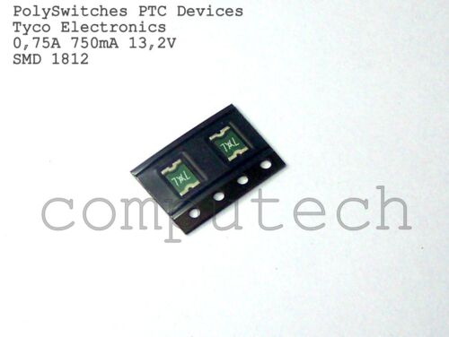 0.75A 13,2Vdc Fusibili Ripristinabili PTC Package 1812 SMDC075F 5 pezzi