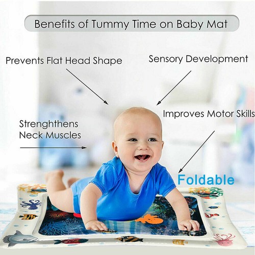 Inflatable Water Play Mat Infants Baby Toddlers Kid Perfect Fun Tummy Time Play