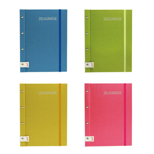 ROTH Zeugnismappe Metallium mit Buchschrauben erweiterbar blau grün pink gold