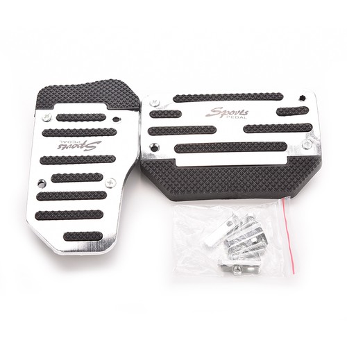Non-Slip Automatic Transmission Car Pedal Cover Set For Brake Accelerator Silver