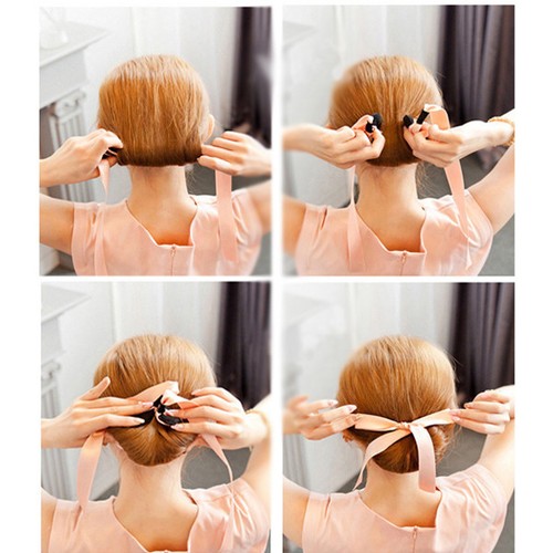 Frauen Zopfband Haargummi Haarband Haarschleife Dutt Haarband Haardreher Knoten