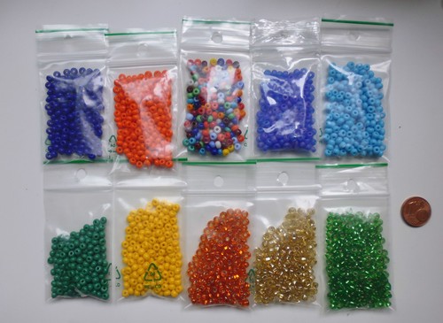 Pony Beads 4 mm taille 6//0 Bleu Iris mattblau Indien Perles 10 G Verre