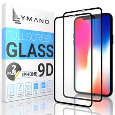 2x 9D Glas Panzerfolie für iPhone 16 15 14 13 12 11 X XS XR Pro Max Mini Schutz