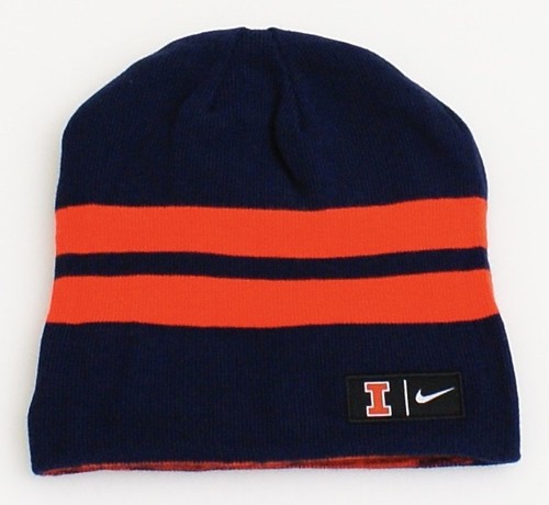 Nike Reversible Illinois Fighting Illini Orange Blue Knit Beanie Men/'s One Size