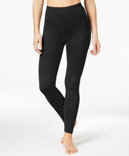 Ladies Winter Fleece Lined High Waist Warm Thermal Leggings Stretchy Ski Black