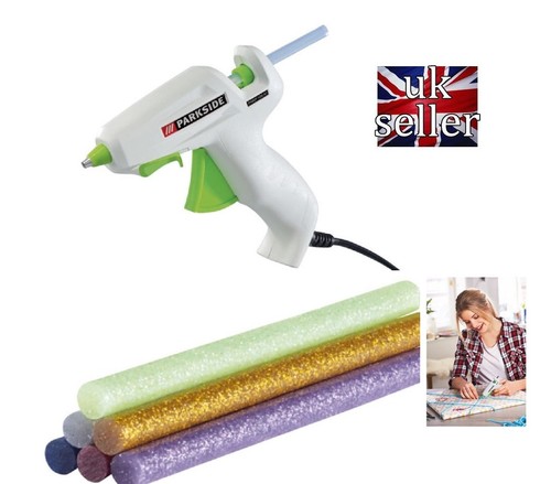 Hot Glue Gun Set PNKP 105 A1 and 6 glitter glue sticks Crafts Parkside