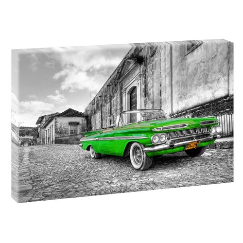 Chevrolet sw// grün Bild auf Leinwand Keilrahmen Poster XXL 120 cm*80 cm 015