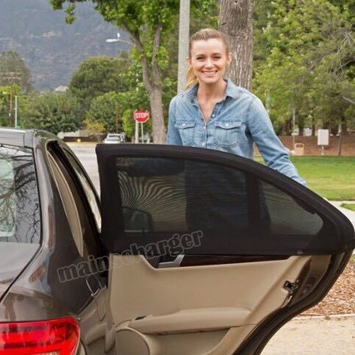 UK 2x Car Rear Window Sun UV Blocker Cover Seat Shade Sunshine Mesh Blind M//L//XL