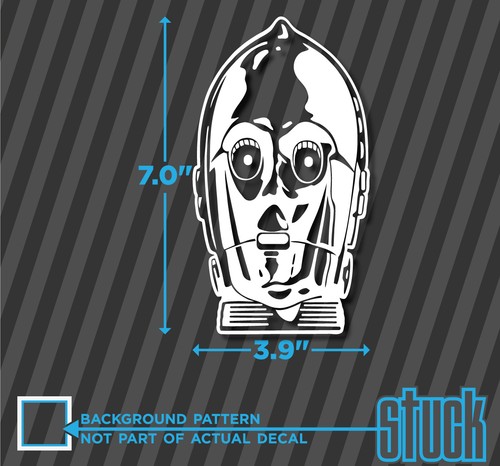Vinyl Decal Sticker Star Wars Droid C3p0 jedi C3PO Shocked Style Head