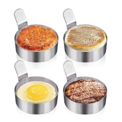 4 PièCes SéRies Oeuf Anneaux de Friture en Acier Inoxydable Omelette Modèle J7I7