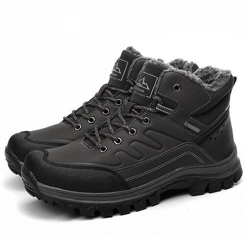 Herren Winter Stiefeletten Außen Arbeit Wandern Klettern Schuhe Wolle Gefüttert