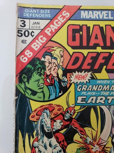 GIANT-SIZE DEFENDERS #3 MARVEL COMICS 1ST APPEARANCE OF KORVAK 1974 1ST PRINT