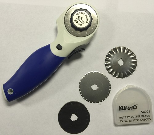 3 BLADE 3 in 1 Kw-trio HEAVY DUTY ROTARY CUTTER WITH SOFT HANDLE DIA 45 mm