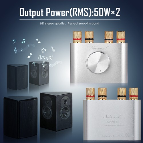 Nobsound Mini Bluetooth 5.0 Digital Power Amplifier HiFi Stereo Audio Amp 50W×2
