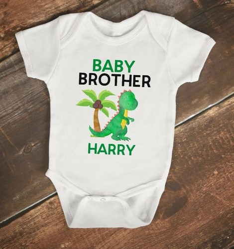 Personalised Big Brother little brother Baby Dino Dinosaur t shirt tshirt top