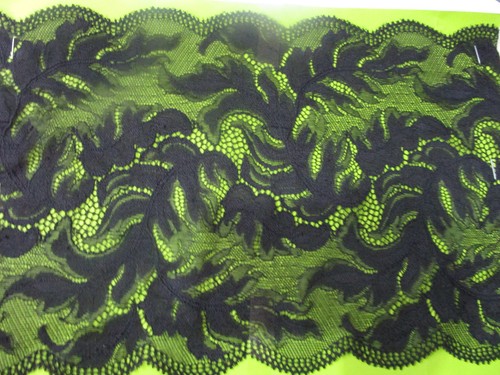 Lace TRIM BLACK elastic 19 cm wide Border great offer #75 ENg