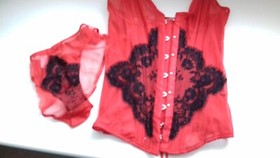 AGENT PROVOCATEUR RARE VINTAGE MEDIUM A/B RED KATE CORSET & MEDIUM BRIEF BNWOT
