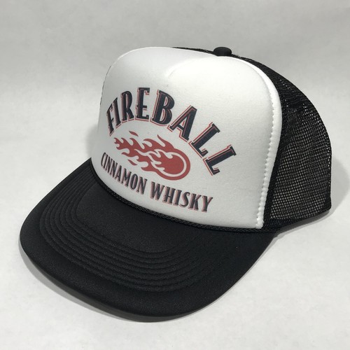 Fireball Cinnamon Whiskey Trucker Hat Mesh Vintage Style Snapback Cap Black