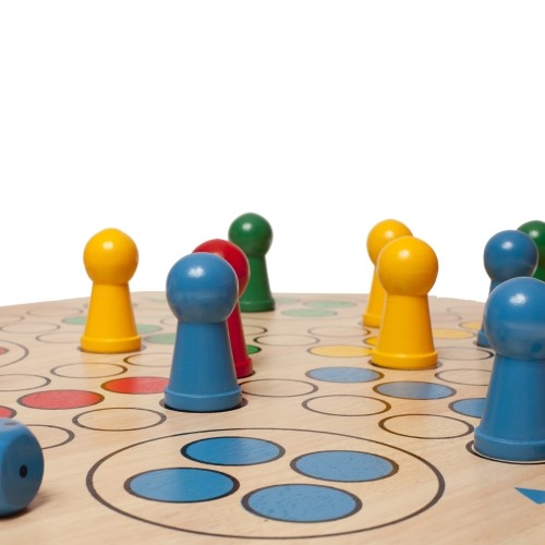 Holzfiguren Ludo Holzbrett Würfelspiel MAXI