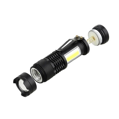 8000LM Portable LED Flashlight Q5+COB Zoomable Torch Mini Pocket Lights 4 Mode